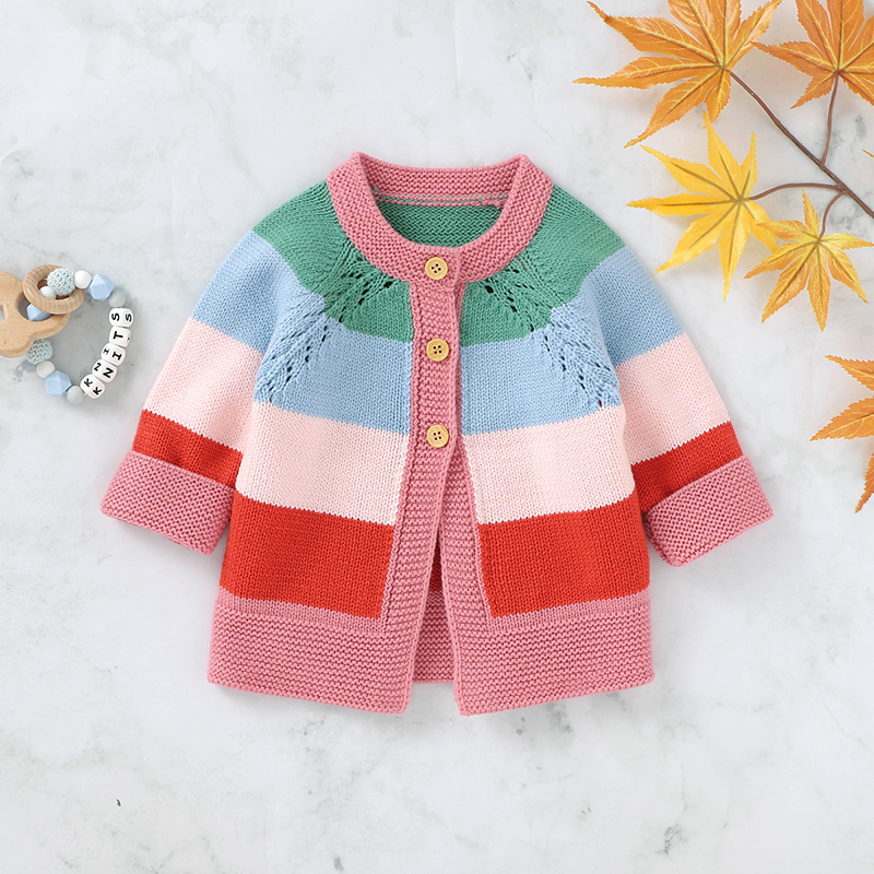

Baby Girl Sweet Striped Sweater