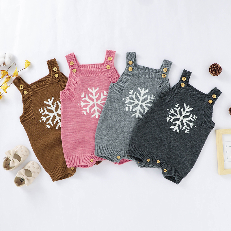 

Baby Snowflake Strappy Knitted Romper