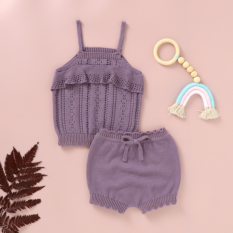 

100% Cotton 2pcs Solid Color Knitted Baby Sling Set