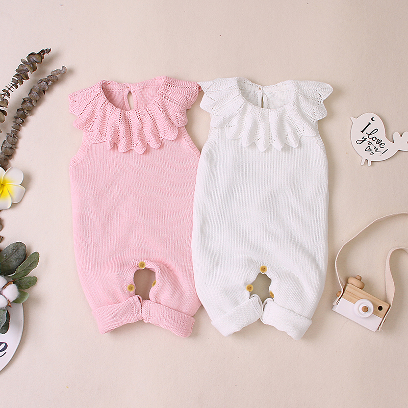 

Baby Unisex Flounced Sleeveless Solid Casual Jumpsuit