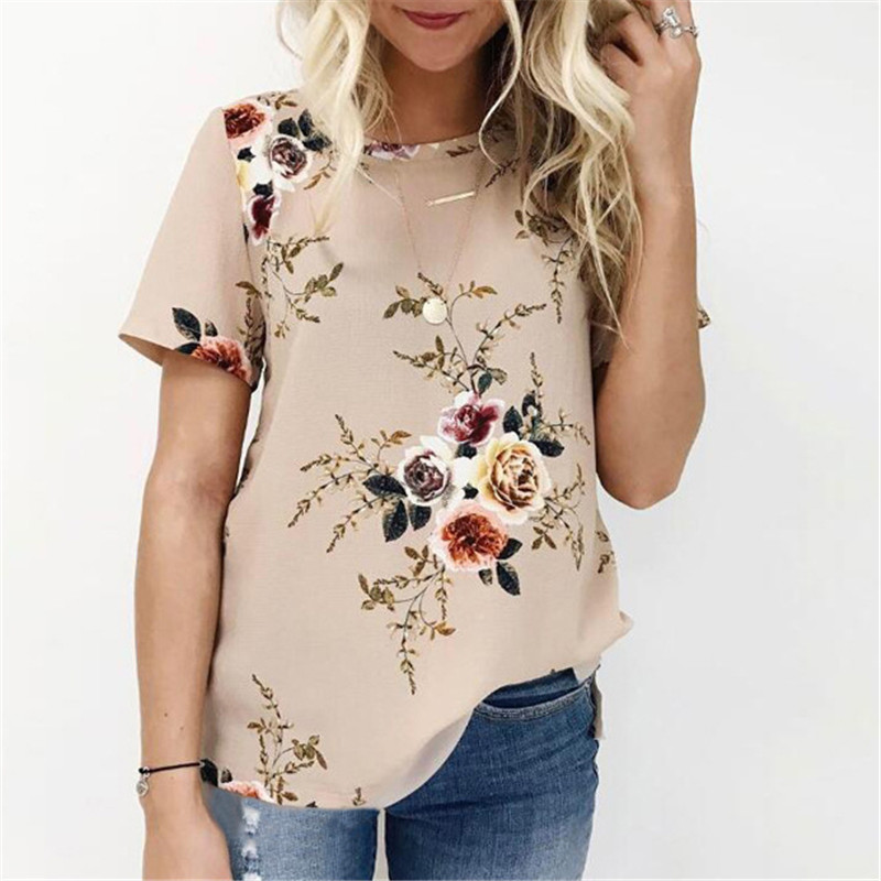 

Chic Floral Short-sleeve Tee for Women