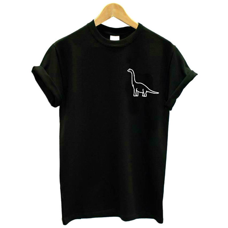 

Trendy Dinosaur Embroidery Short-sleeve T-shirt for Women