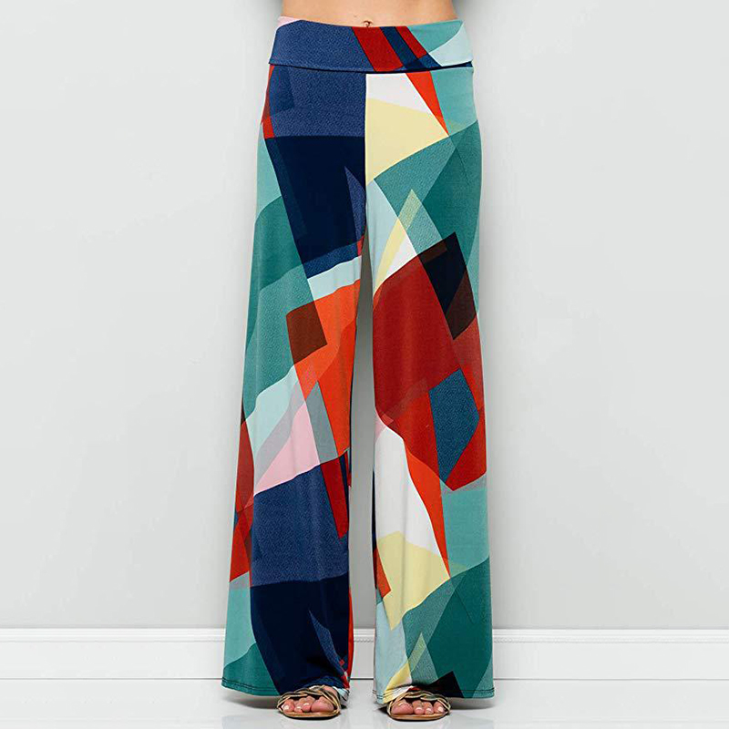 

Chic Color Contrast Wide-leg Pants