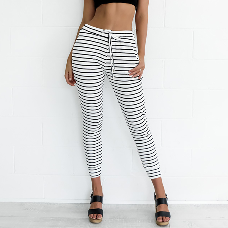 

Casual Striped Drawstring Pant