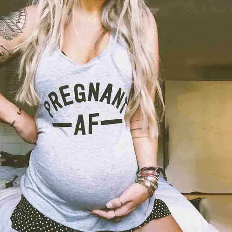 

Casual Letter Printed Maternity Tank Top