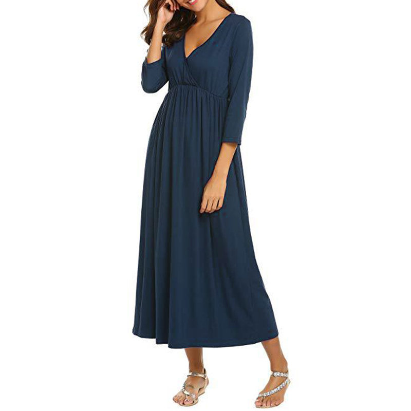 

Casual V-neck Crop-sleeve Nursing Dress