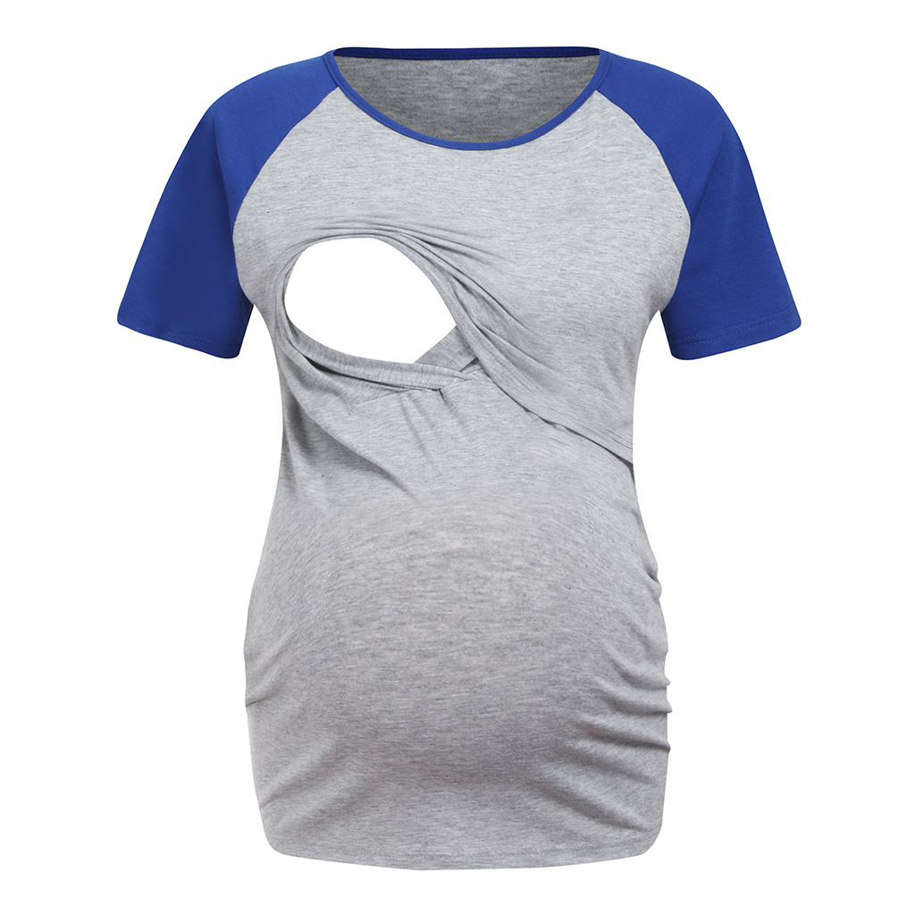 

Daily Color Contrast Short-sleeve Nursing Tee