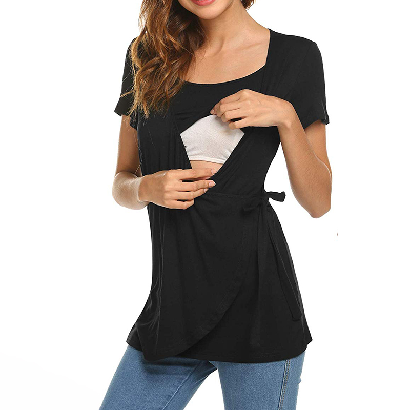 

Solid Tie-up Maternity Nursing Top