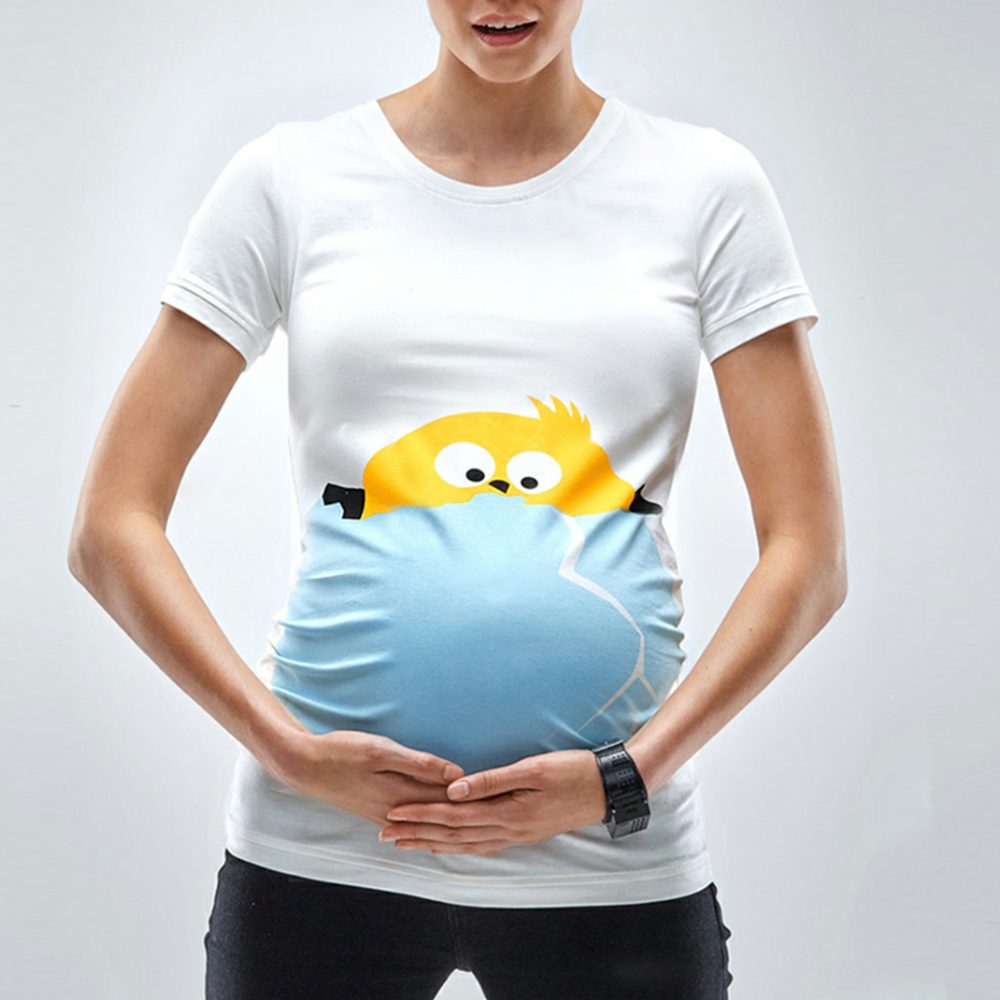 

Lovely Cartoon Print Short-sleeve Maternity Top