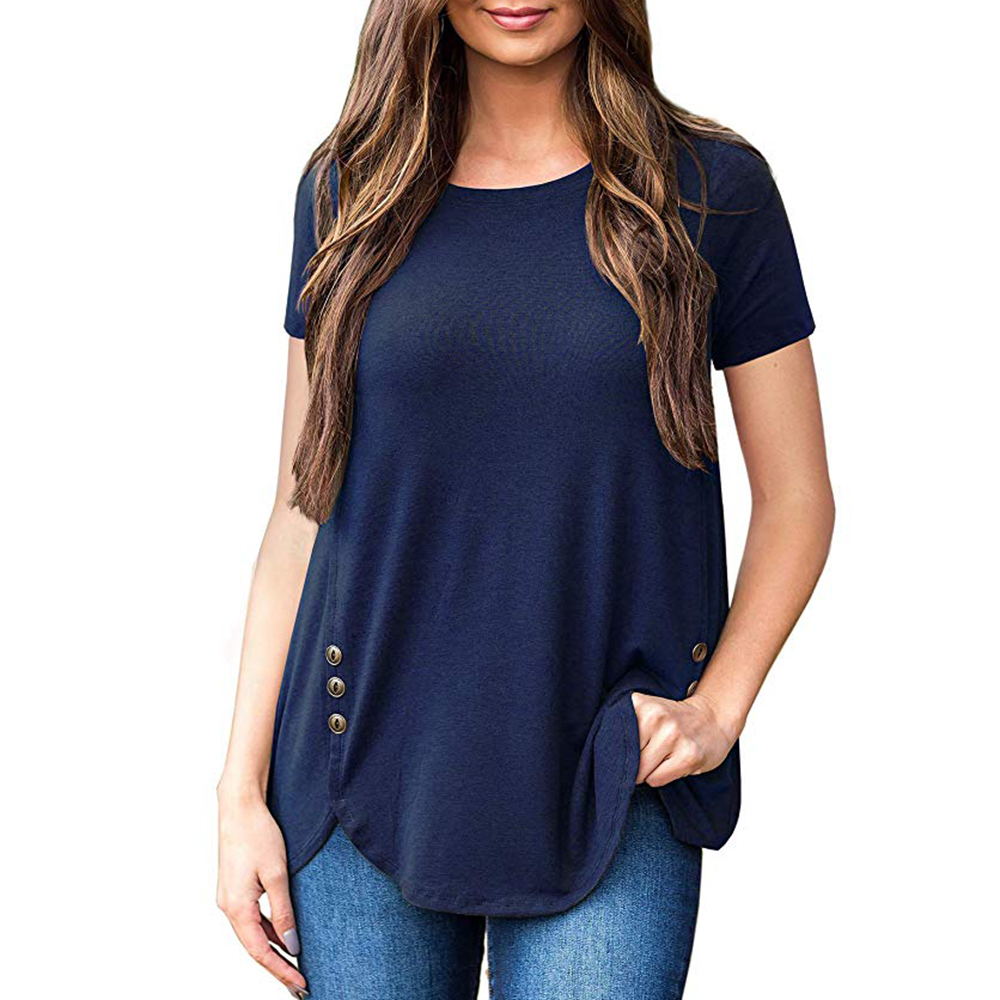 

Casual Solid Short-sleeve Tee Top