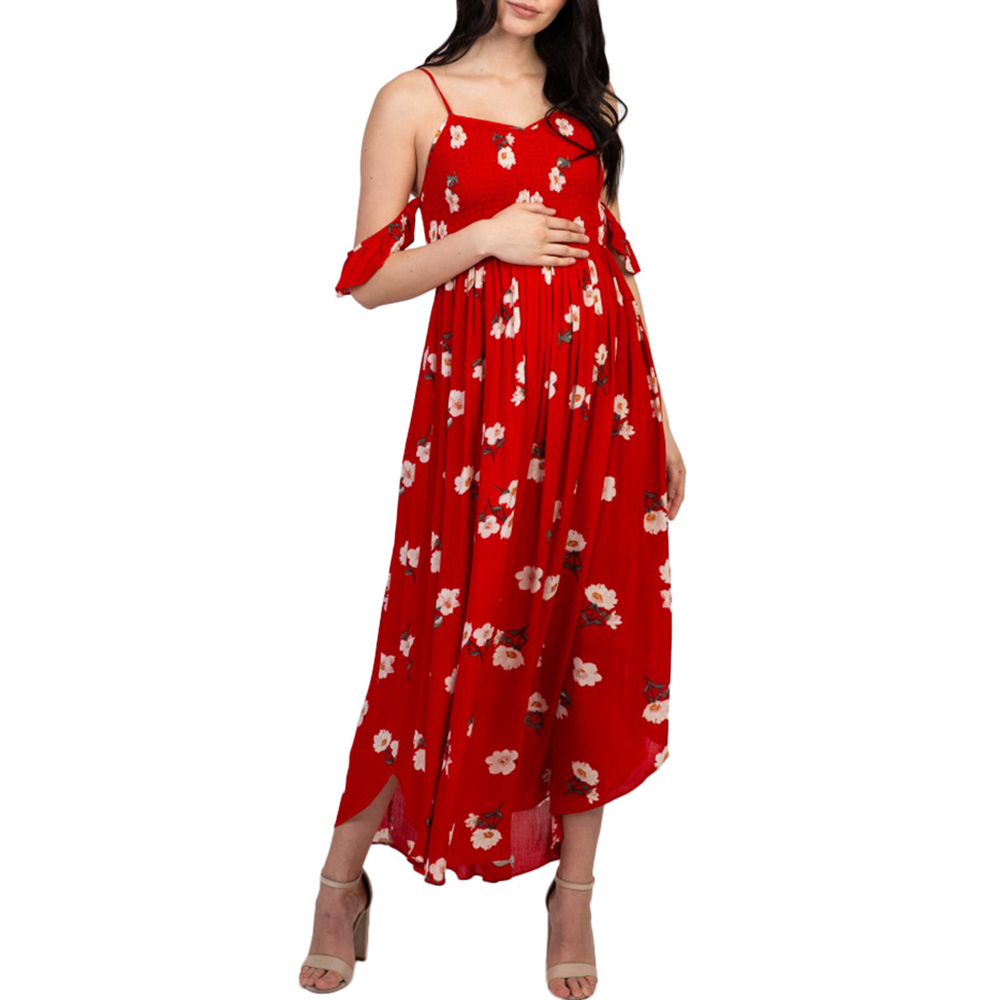 

Trendy Floral High Waist Maternity Slip Dress