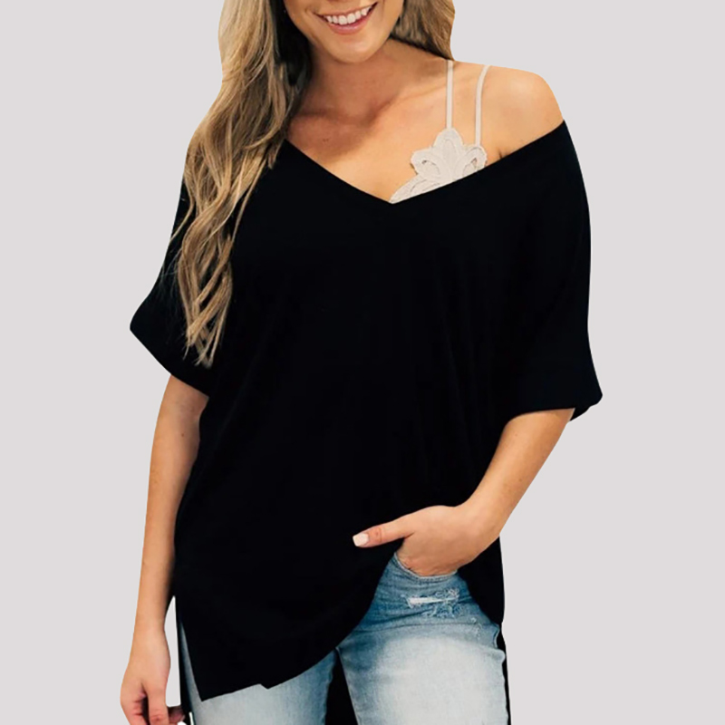 

Casual Solid Loose Short-sleeve Top