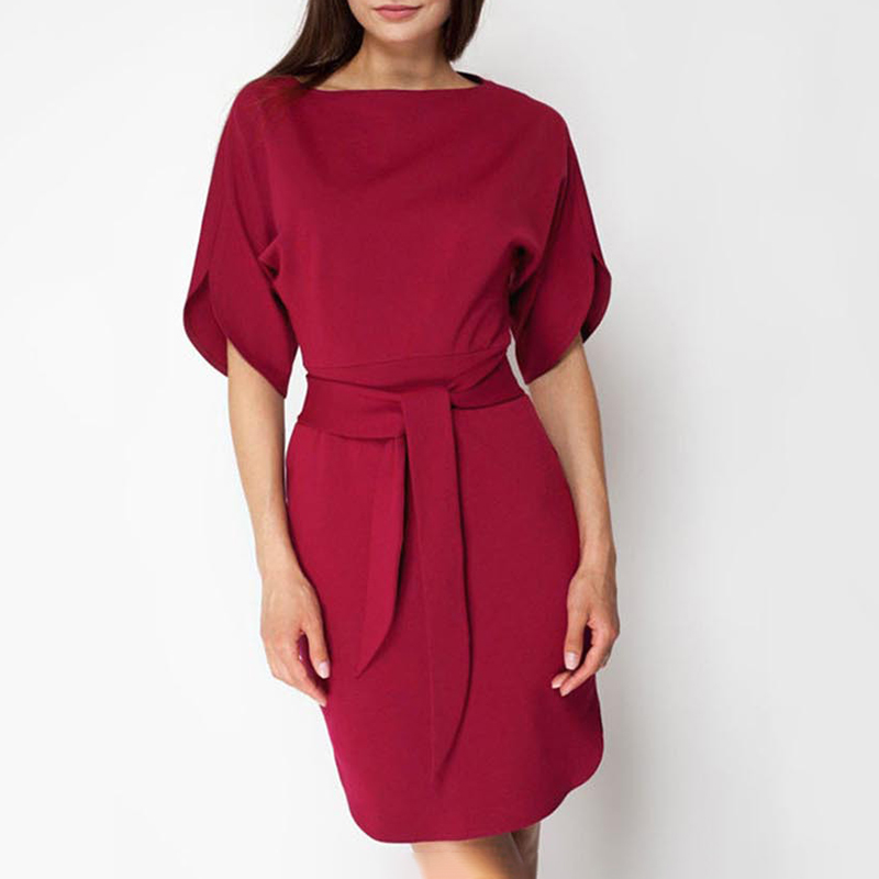 

Sassy Tie-up Short-sleeve Body-con Dress