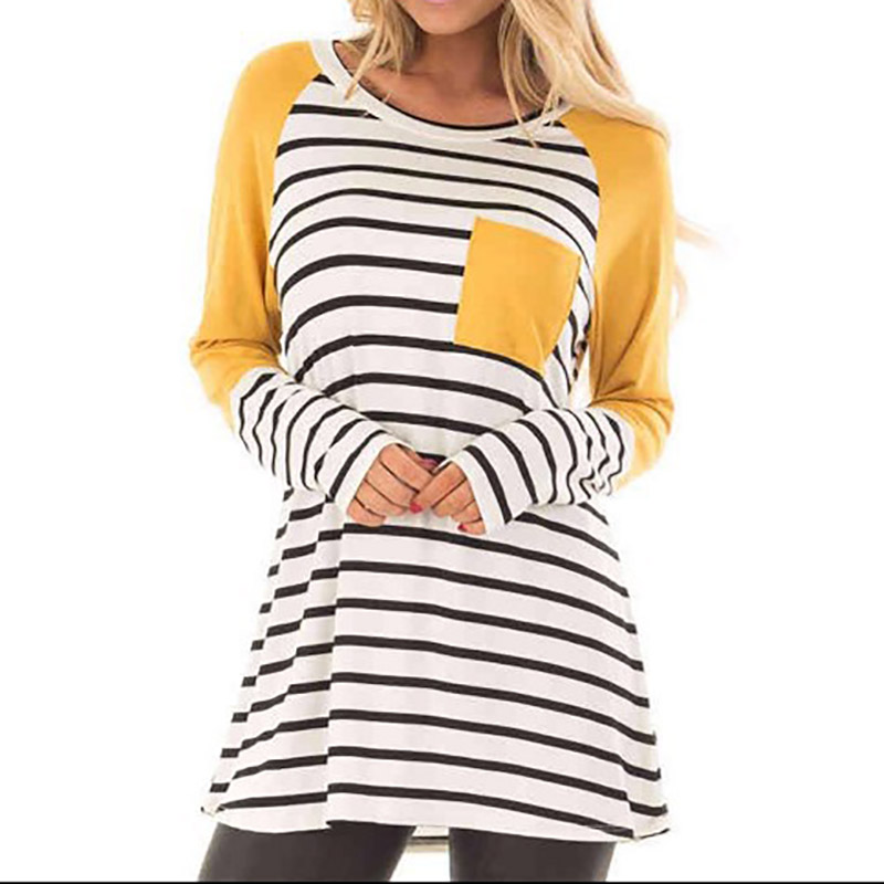 

Casual Striped Pocket Design Long-sleeve Top