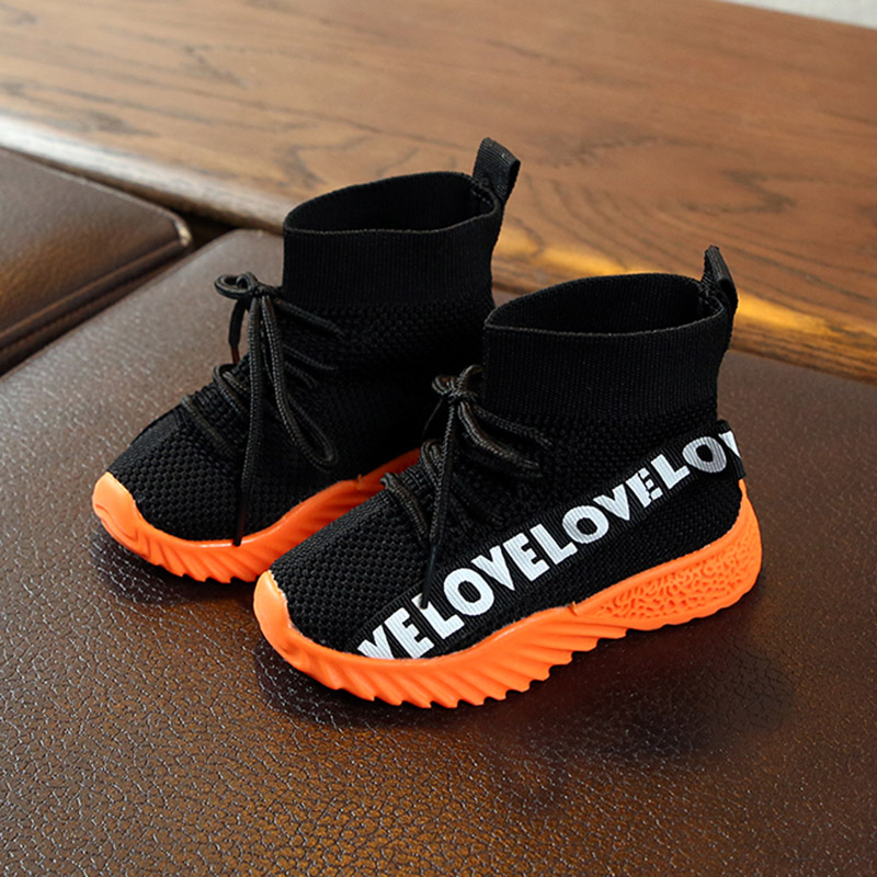 

Toddler Breathable LOVE Letter Lace-up Athletic Sneakers