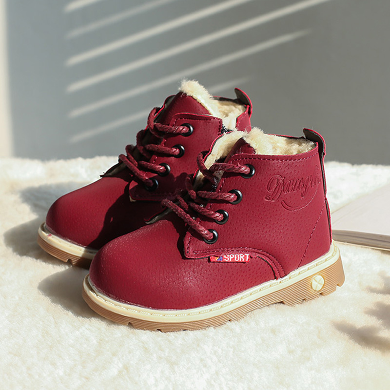

Toddler / Kid Letter Print Solid Fluff Tie Snow Boots
