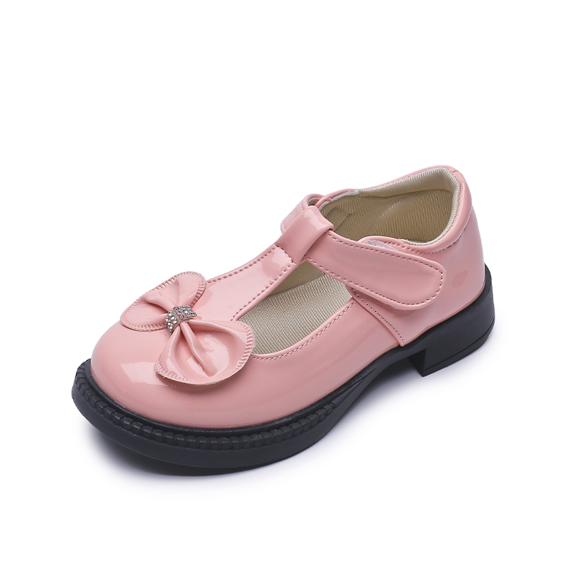 

Toddler / Kid Girl Solid Bowknot Magic Stick School Chic Casual Leather Shoes