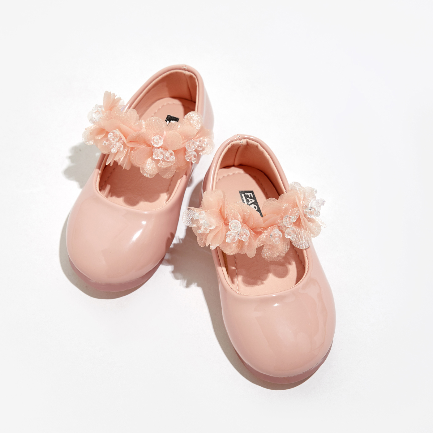 

Toddler / Kid Clear Rhinestone Lace Decor Velcro Shoes