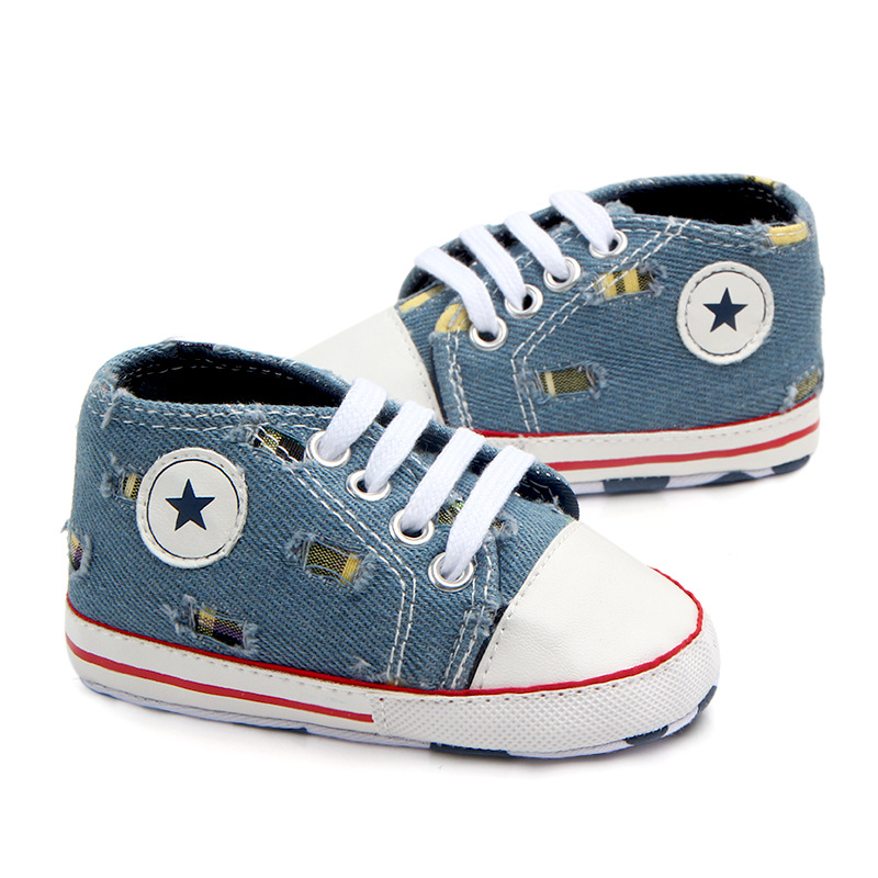 

Baby / Toddler Hole Shoelace Design Denim Canvas Shoes
