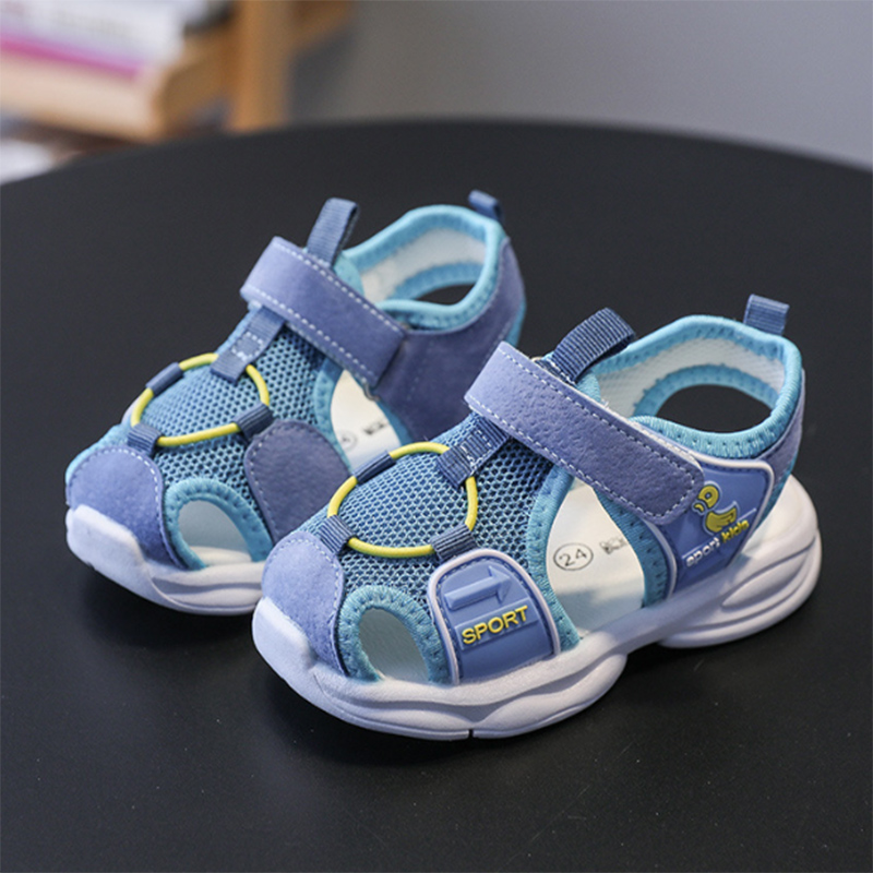 

Toddler Mesh Panel Round Toe Blue Sandals