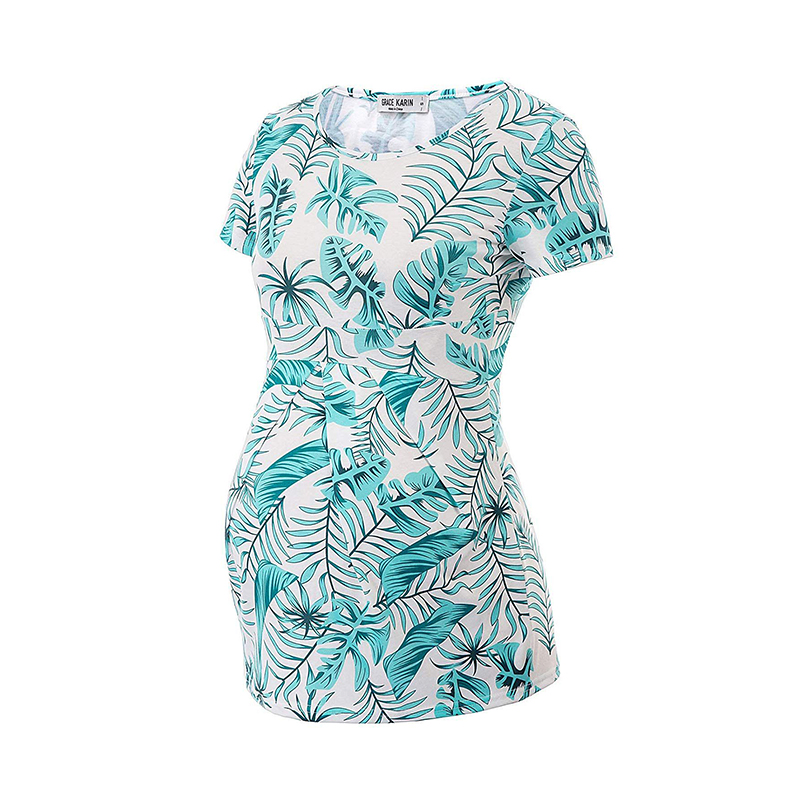 

Chic Leaf Printed Maternity Top