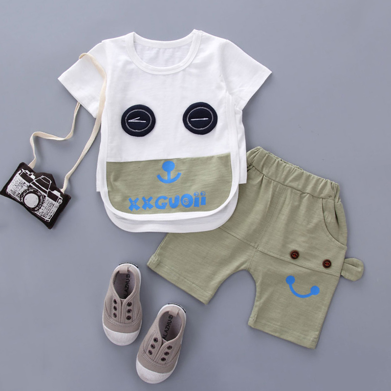 

Cute Panda Design Short-sleeve T-shirt and Shorts Set for Baby and Toddler Boy