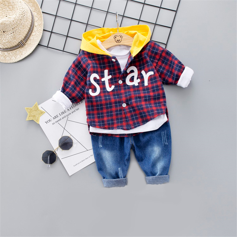 

Baby Boy Casual Plaid Baby's Sets