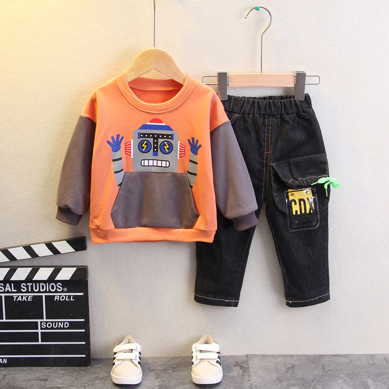 

2pcs Baby Boy Long-sleeve Cotton casual Baby's Sets