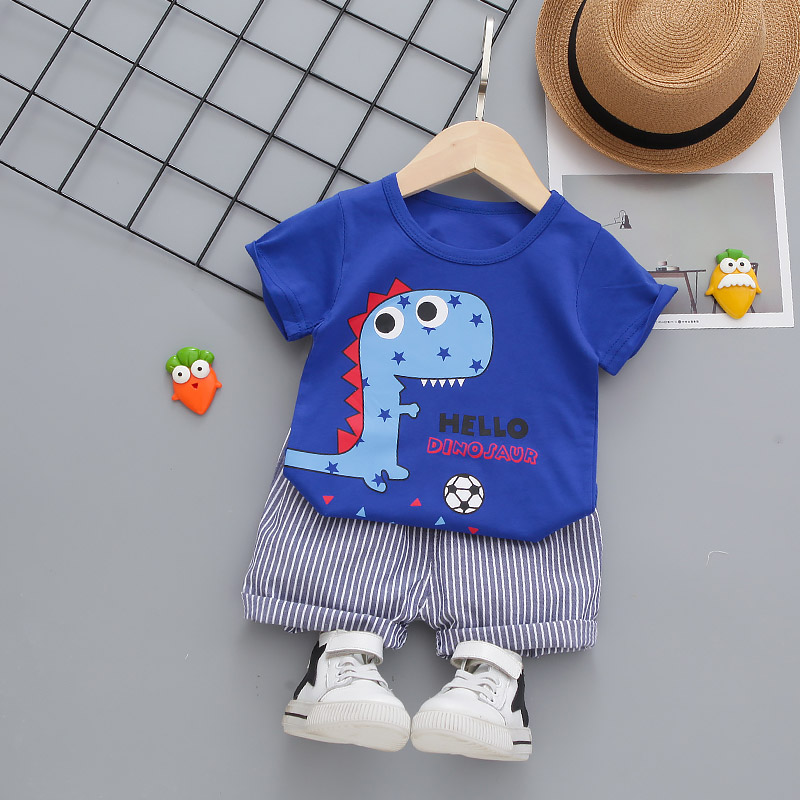 

2pcs Summer Cotton Short-sleeve Baby Boy casual Animal & Dinosaur Baby's Sets