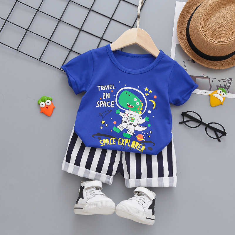 

2pcs Cotton Short-sleeve Baby Boy casual Animal Baby's Sets