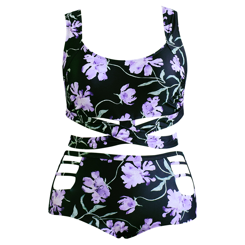 

Pretty Floral Plus-size Bikini Set
