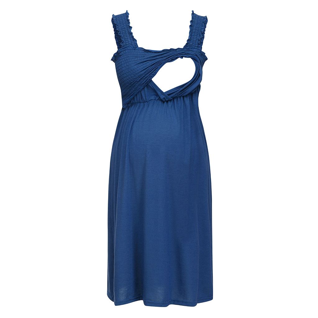 

Pretty Solid Maternity Nursing Slip Dress