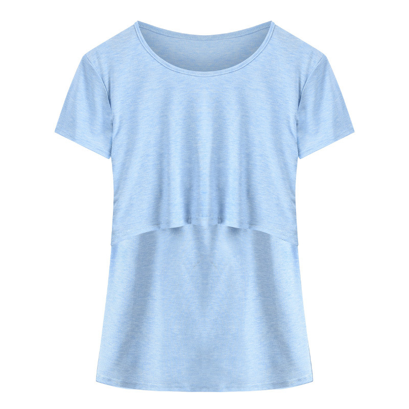 

Solid Short-sleeve Maternity Nursing Top