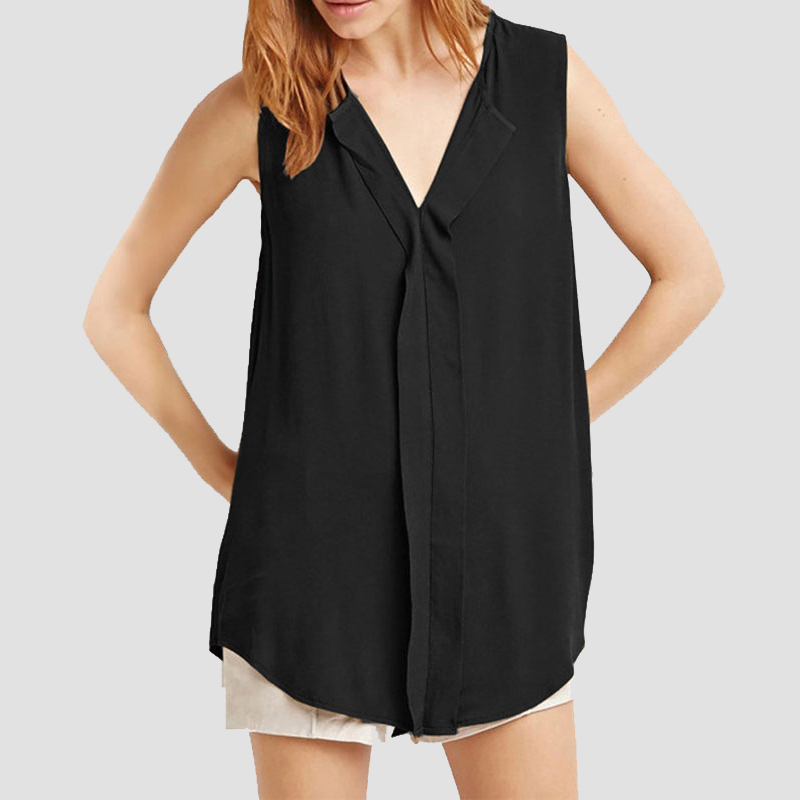 

Chiffon Solid Sleeveless Top