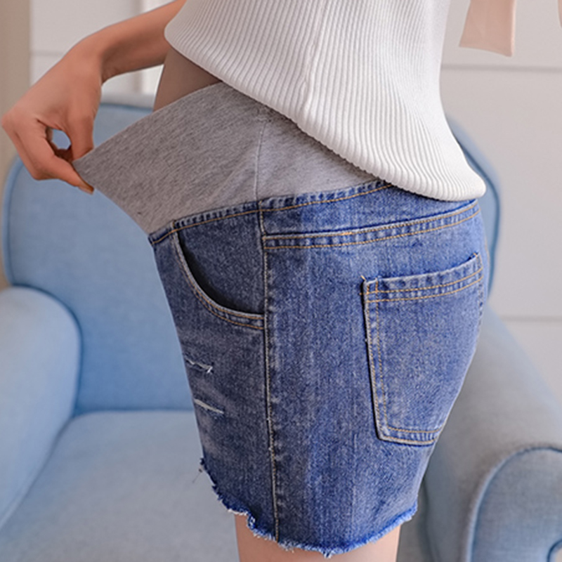 

Casual Adjustable Denim Maternity Shorts