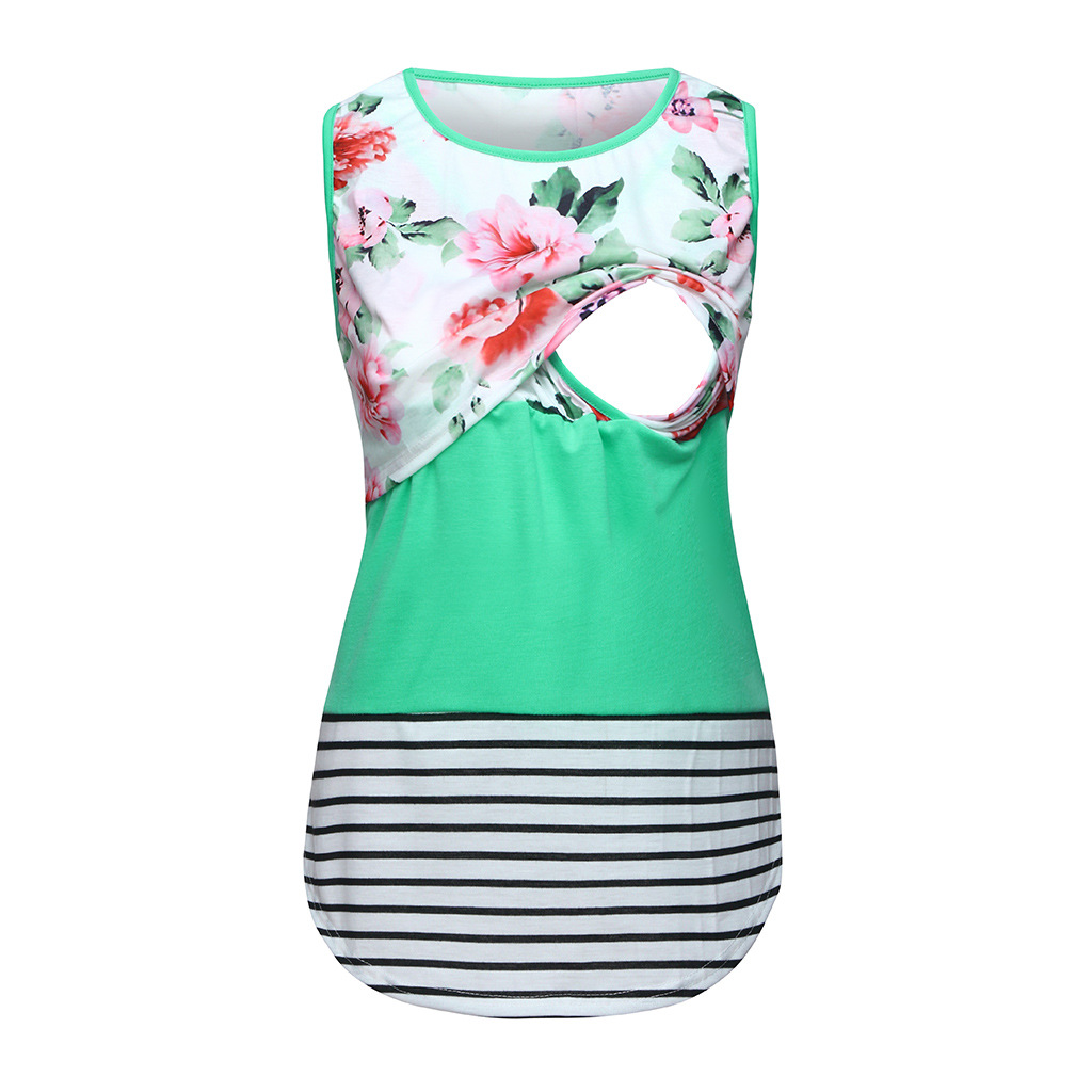 

Stylish Striped and Allover Nursing Tank