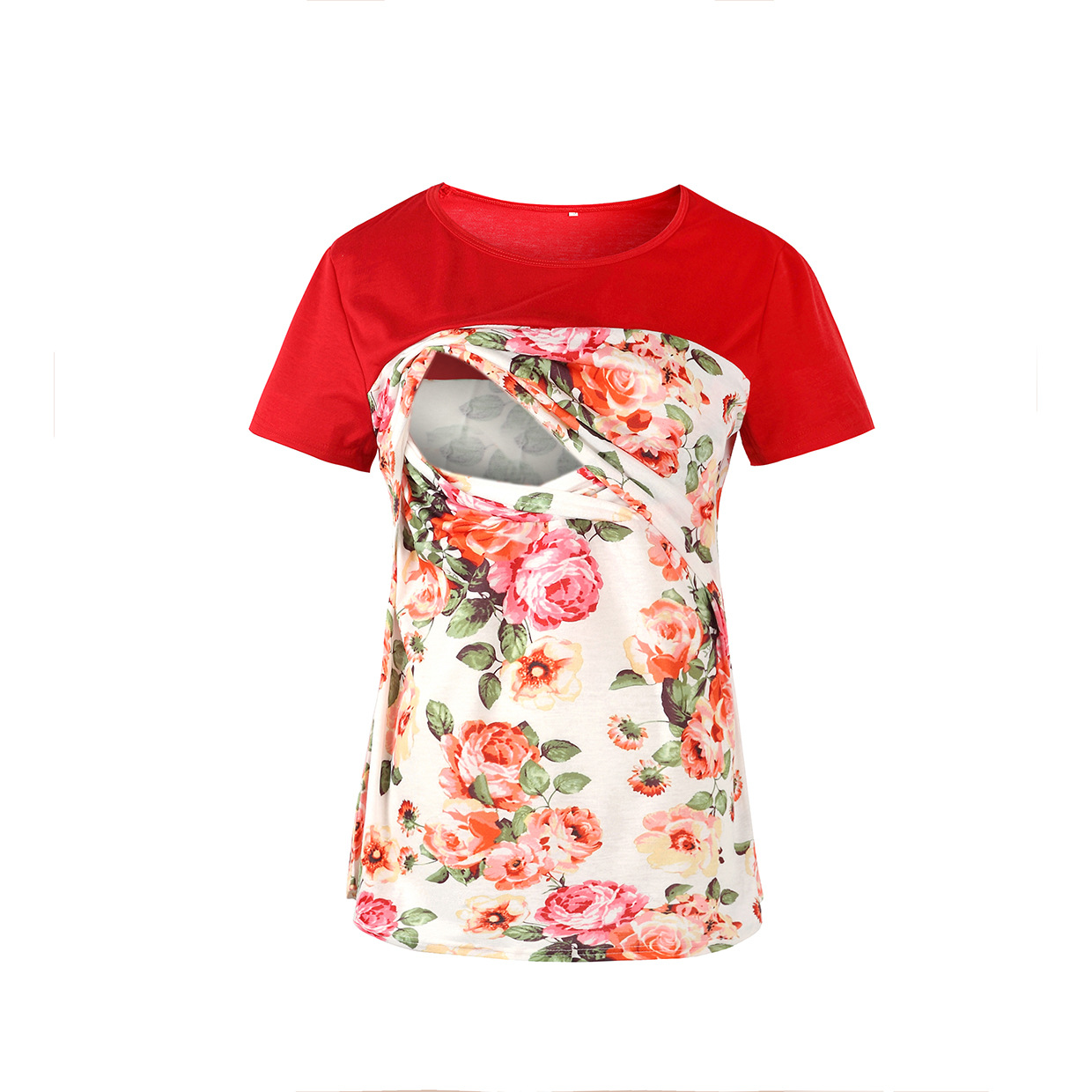 

Sassy Floral Print Short-sleeve Nursing Tee
