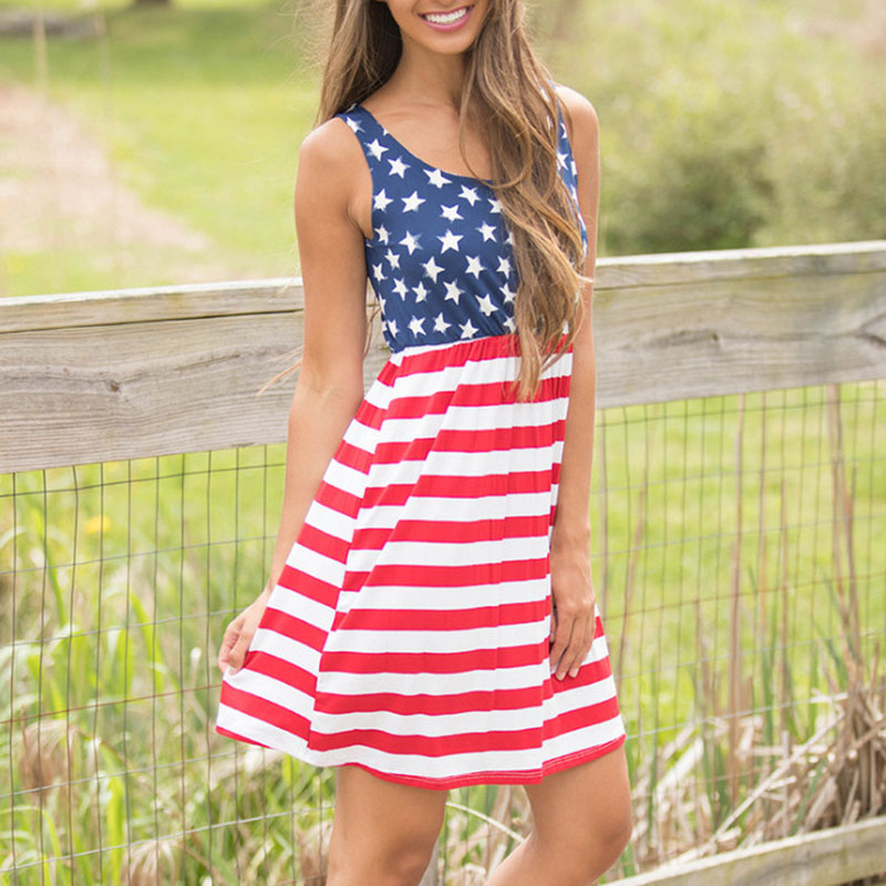 

Sassy Star Contrast Sleeveless Dress