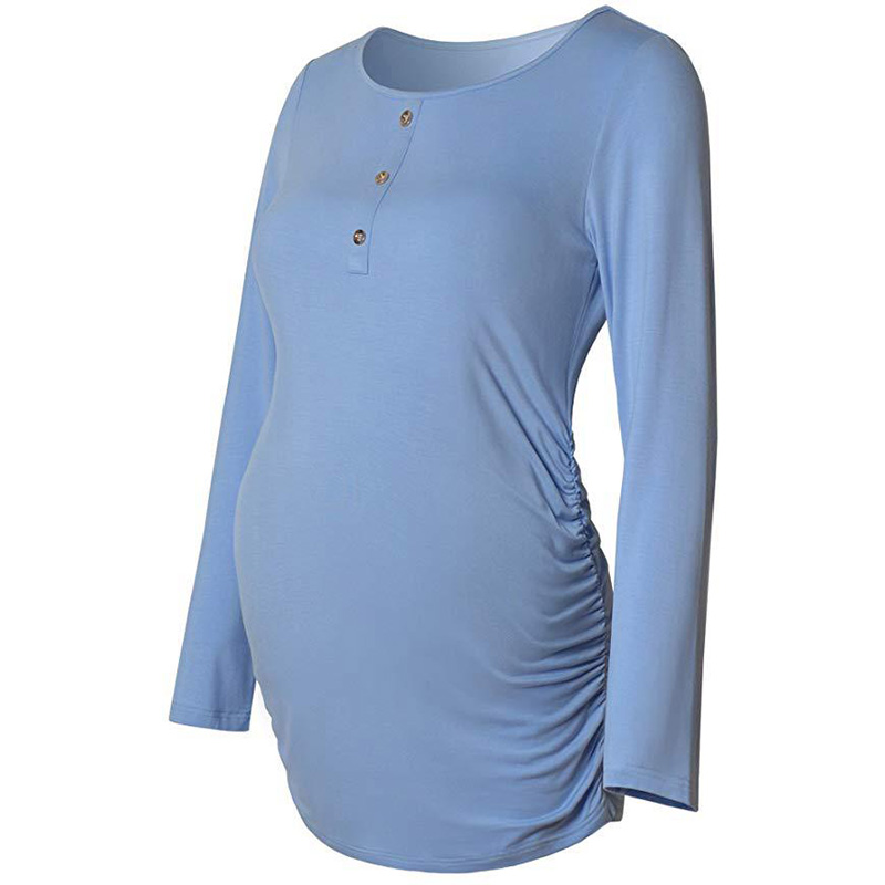 

Casual Solid Long-sleeve Maternity Top