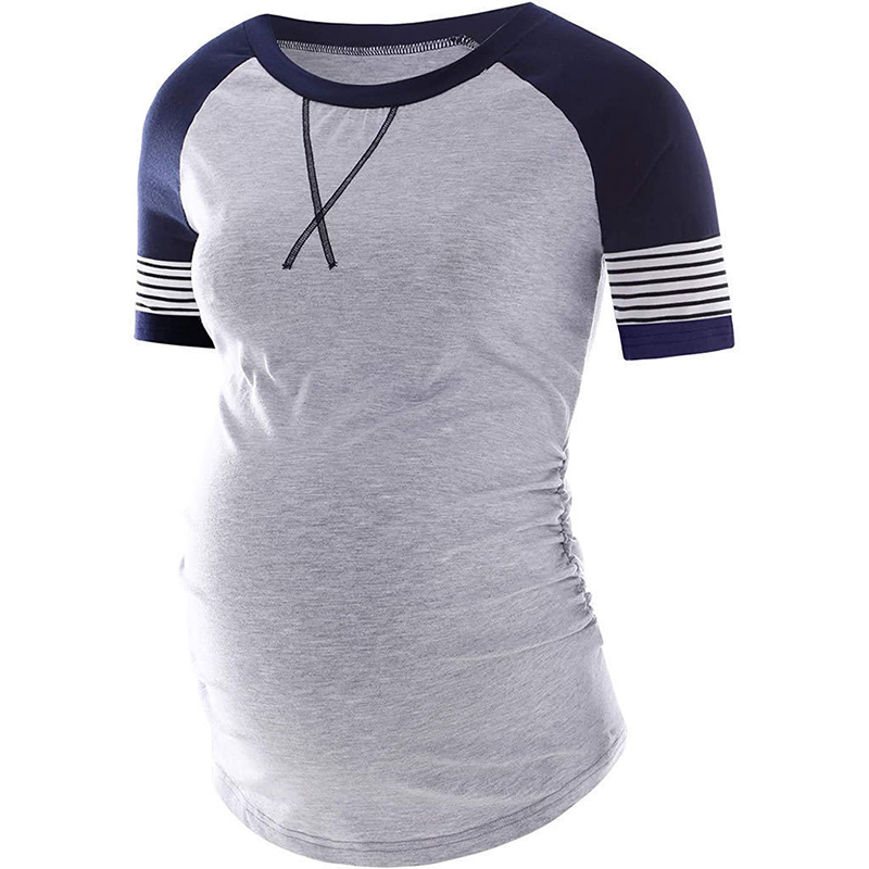 

Casual Striped Short-sleeve Maternity Tee