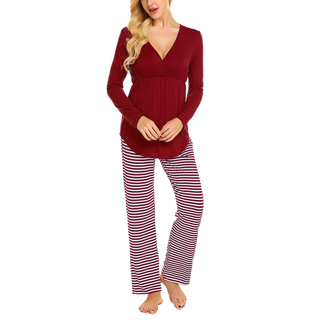 

Maternity casual Stripes full print Maternity Pajamas