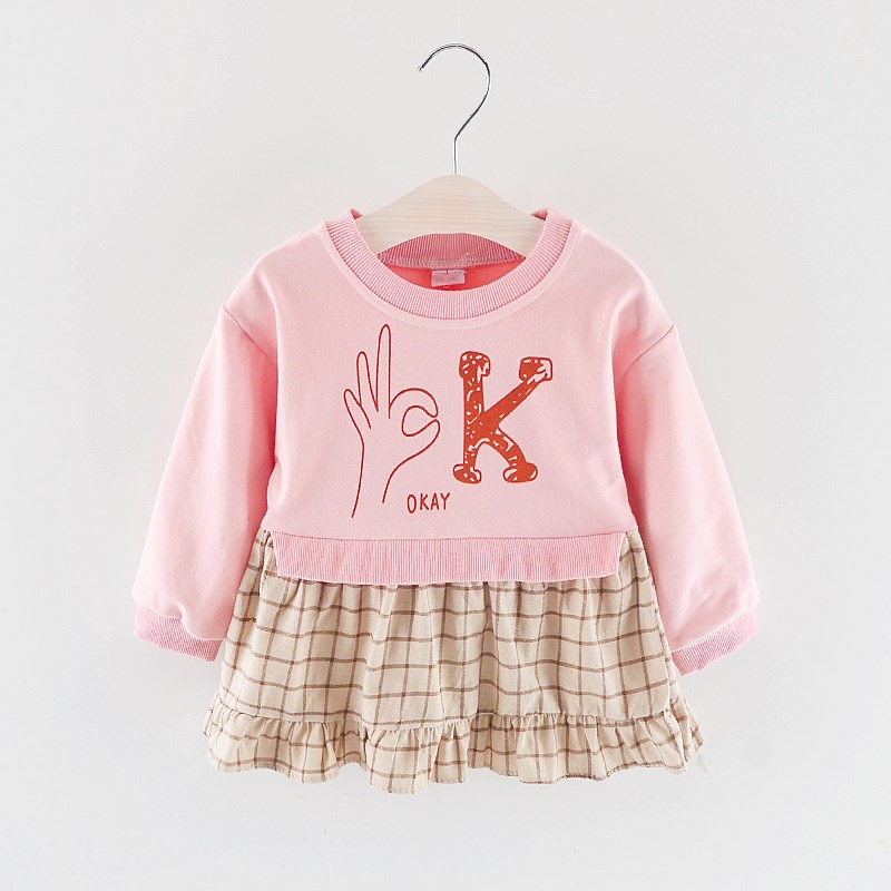 

Baby/ Toddler Girl's OK Pattern Plaid Faux-two Dress