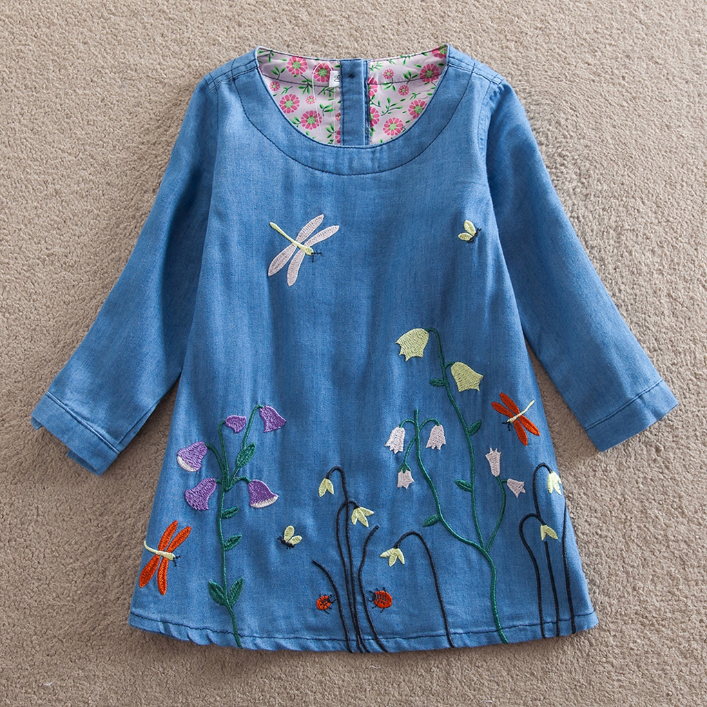 

Toddler Girl's Floral Embroidery Dress