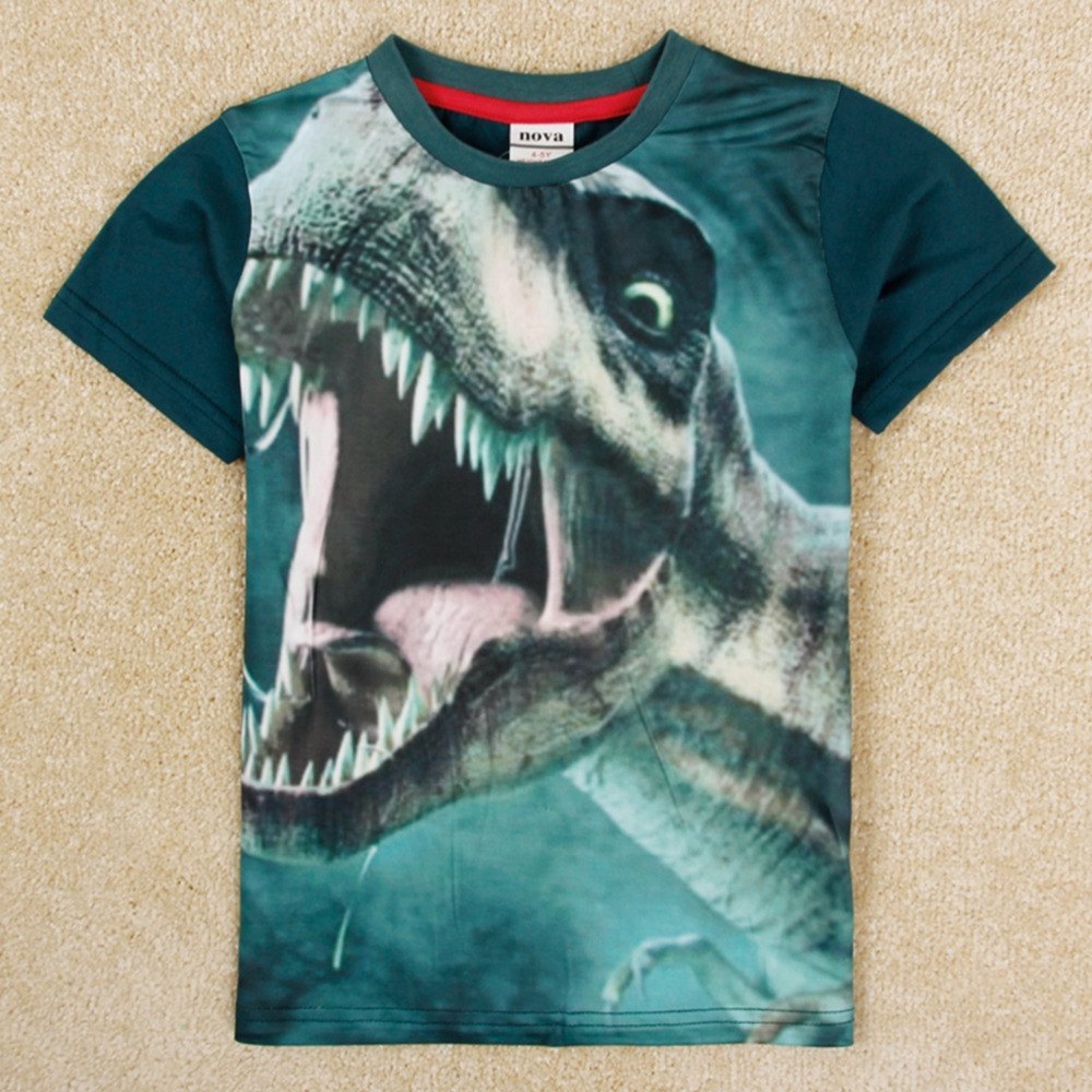 

Cool Dinosaur Print Short Sleeve T-shirt