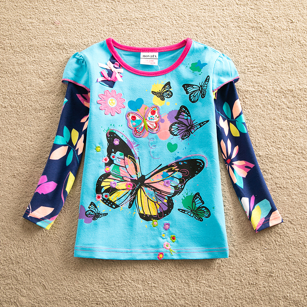 

Baby / Toddler Stylish Butterfly Embroidery Floral Long-sleeve Tee