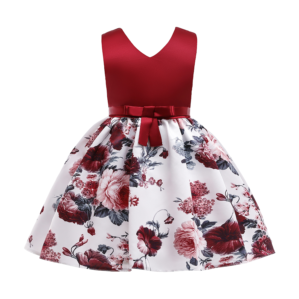 

Elegant Floral Allover Print Sleeveless Party Dress