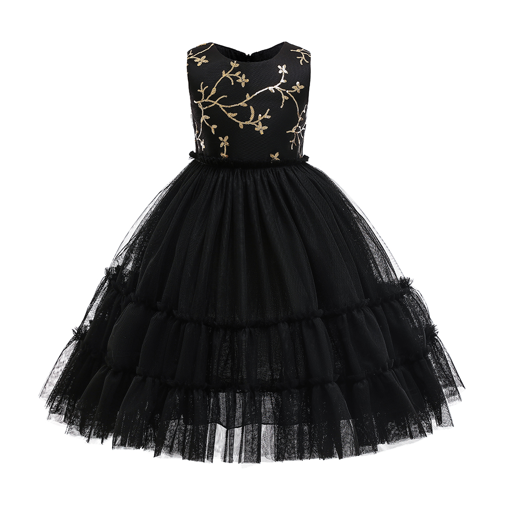 

Elegant Embroidered Mesh Sleeveless Party Dress