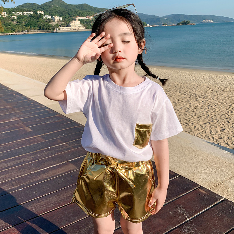 

2-piece Baby / Toddler Girl Stylish Colorblock Tee and Shorts Sets