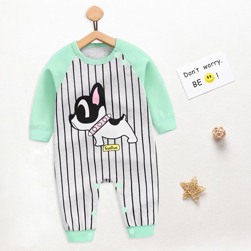 

Baby Lovely Dog Striped Jumpsuit