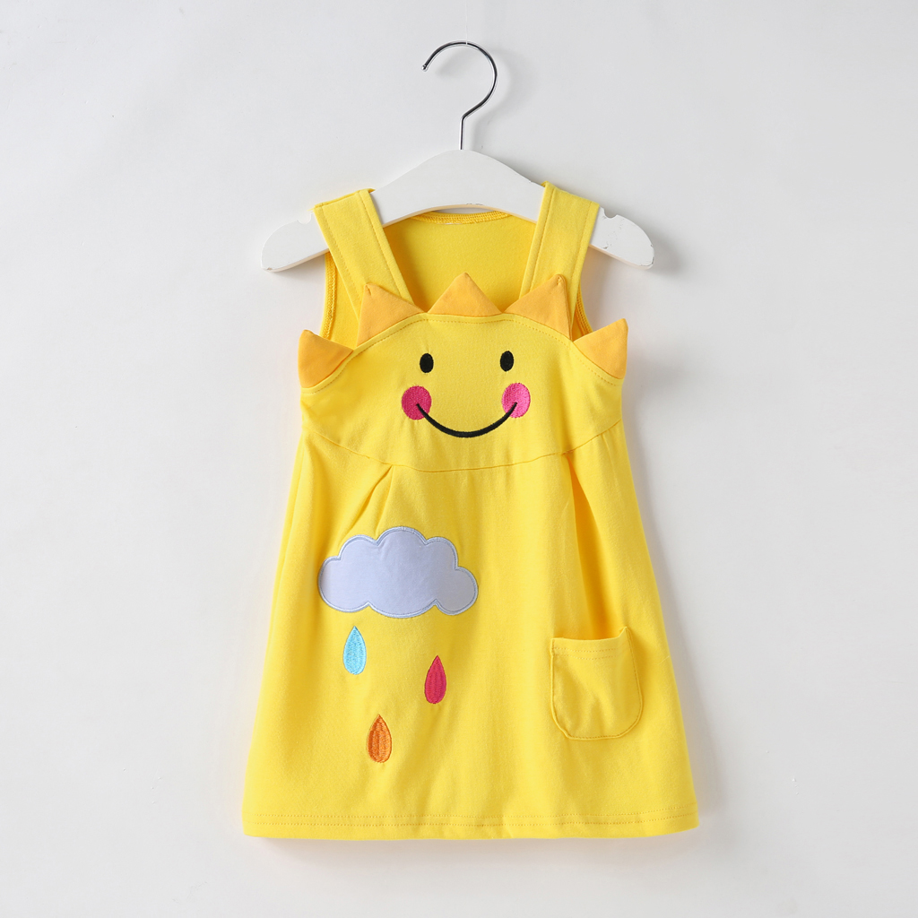 

Baby / Toddler Pocket Design Cartoon Sunflower Print Dress